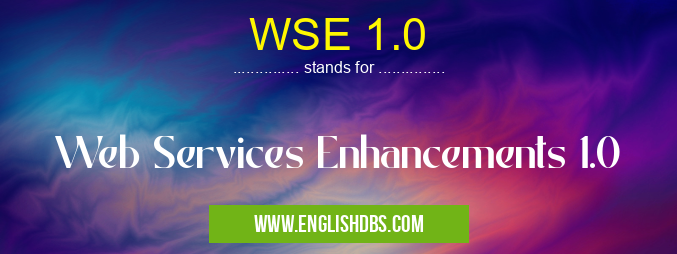 WSE 1.0 means Web Services Enhancements 1.0 WSE 1.0