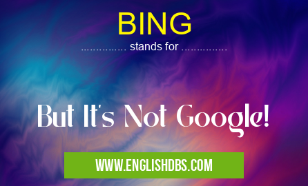 BING means But It's Not Google! BING