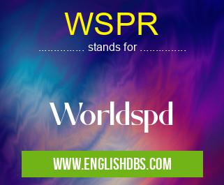 WSPR means Worldspd WSPR