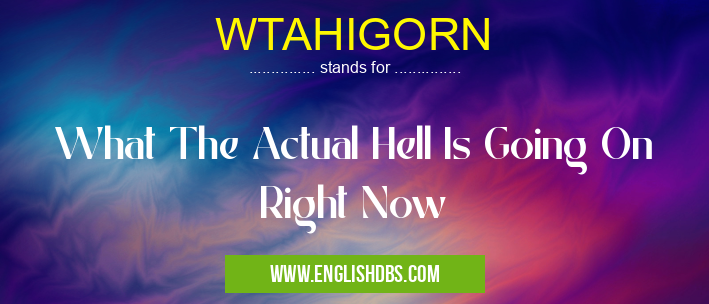 WTAHIGORN means What The Actual Hell Is Going On Right Now WTAHIGORN