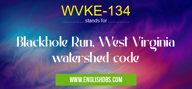 WVKE-134 means Blackhole Run, West Virginia watershed code WVKE-134