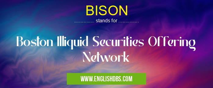 BISON means Boston Illiquid Securities Offering Network BISON