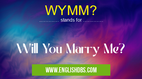 WYMM? means Will You Marry Me? WYMM?