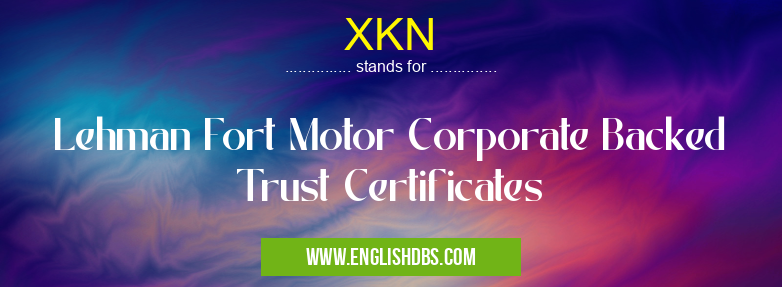 XKN means Lehman Fort Motor Corporate Backed Trust Certificates XKN