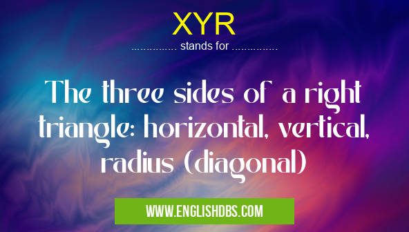 XYR means The three sides of a right triangle: horizontal, vertical, radius (diagonal) XYR