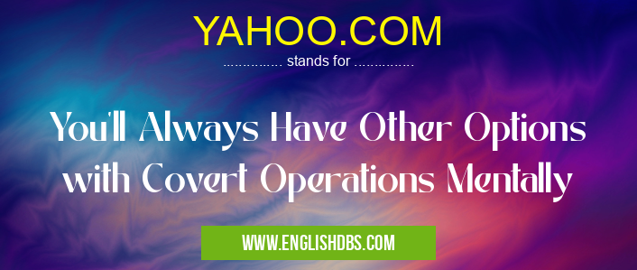 YAHOO.COM means You'll Always Have Other Options with Covert Operations Mentally YAHOO.COM
