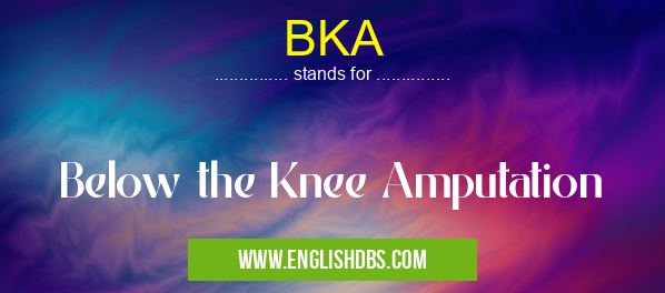 BKA means Below the Knee Amputation BKA