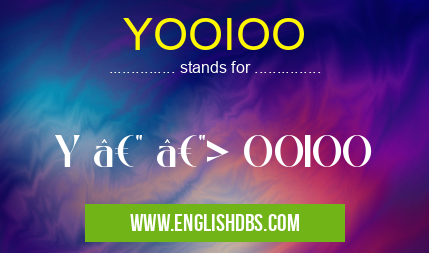 YOOIOO means Y — —> OOIOO YOOIOO