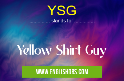YSG means Yellow Shirt Guy YSG