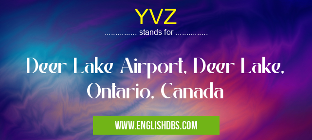 YVZ means Deer Lake Airport, Deer Lake, Ontario, Canada YVZ