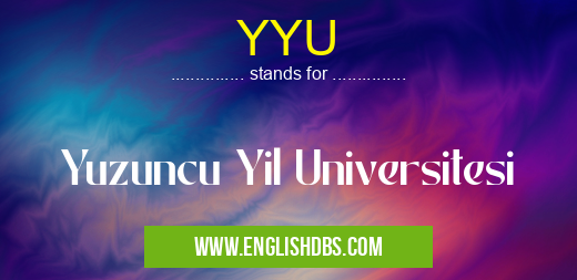YYU means Yuzuncu Yil Universitesi YYU