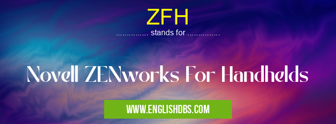 ZFH means Novell ZENworks For Handhelds ZFH