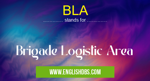 BLA means Brigade Logistic Area BLA