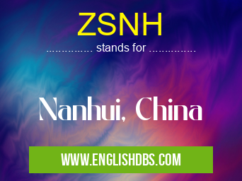 ZSNH means Nanhui, China ZSNH