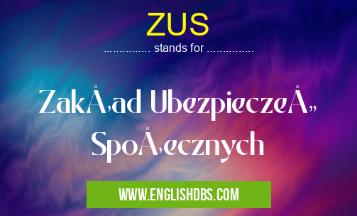 ZUS means Zakład Ubezpieczeń Społecznych ZUS