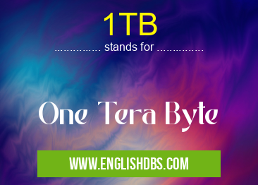 1TB means One Tera Byte 1TB