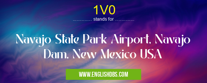 1V0 means Navajo State Park Airport, Navajo Dam, New Mexico USA 1V0