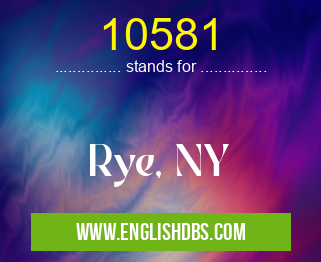 10581 means Rye, NY 10581