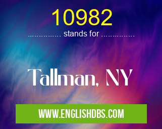 10982 means Tallman, NY 10982