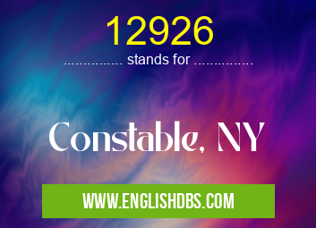 12926 means Constable, NY 12926