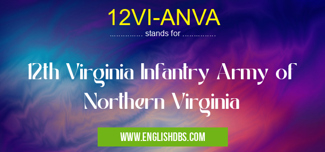 12VI-ANVA means 12th Virginia Infantry Army of Northern Virginia 12VI-ANVA