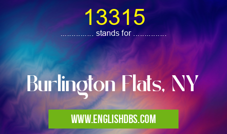 13315 means Burlington Flats, NY 13315
