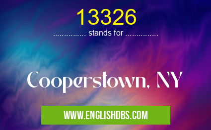 13326 means Cooperstown, NY 13326