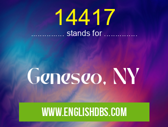 14417 means Geneseo, NY 14417