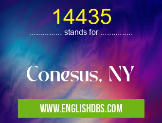 14435 means Conesus, NY 14435