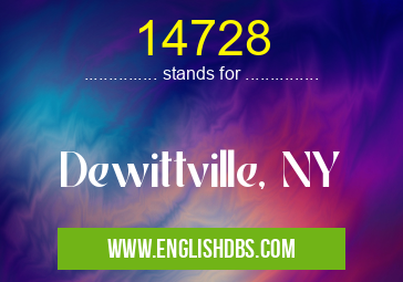 14728 means Dewittville, NY 14728