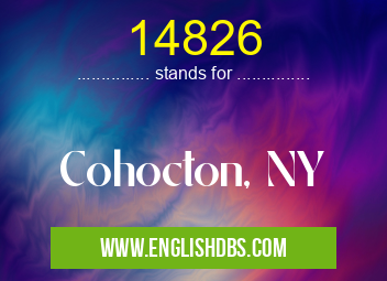 14826 means Cohocton, NY 14826
