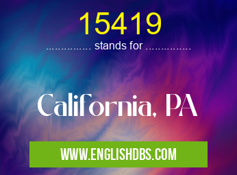 15419 means California, PA 15419