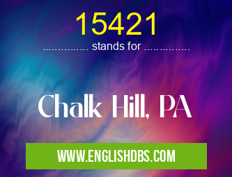 15421 means Chalk Hill, PA 15421