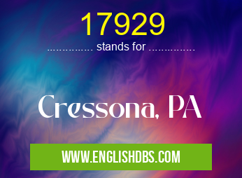 17929 means Cressona, PA 17929