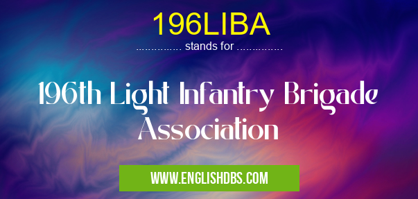 196LIBA means 196th Light Infantry Brigade Association 196LIBA