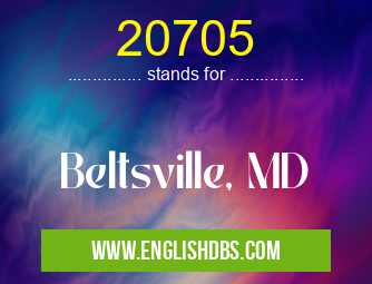 20705 means Beltsville, MD 20705