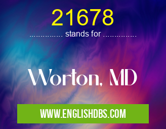 21678 means Worton, MD 21678