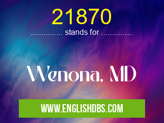 21870 means Wenona, MD 21870