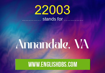 22003 means Annandale, VA 22003