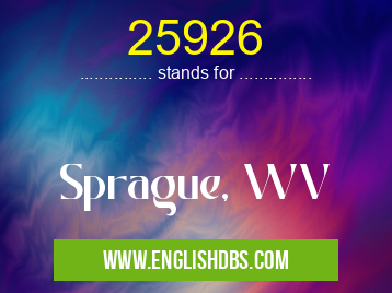 25926 means Sprague, WV 25926