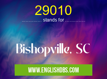 29010 means Bishopville, SC 29010