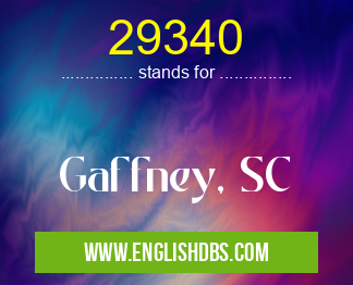 29340 means Gaffney, SC 29340