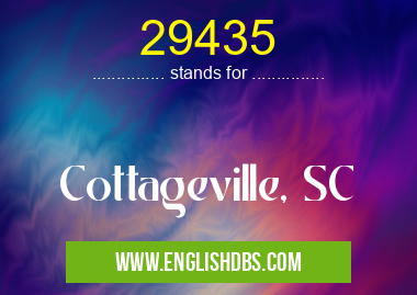 29435 means Cottageville, SC 29435