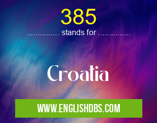 385 means Croatia 385