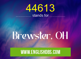 44613 means Brewster, OH 44613