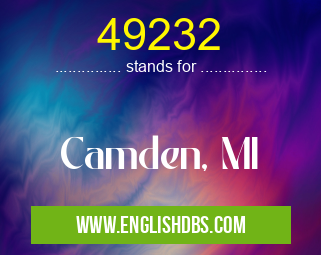 49232 means Camden, MI 49232