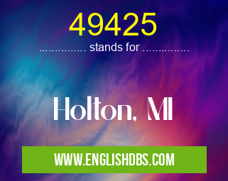 49425 means Holton, MI 49425