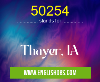 50254 means Thayer, IA 50254