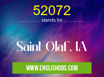 52072 means Saint Olaf, IA 52072