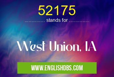 52175 means West Union, IA 52175